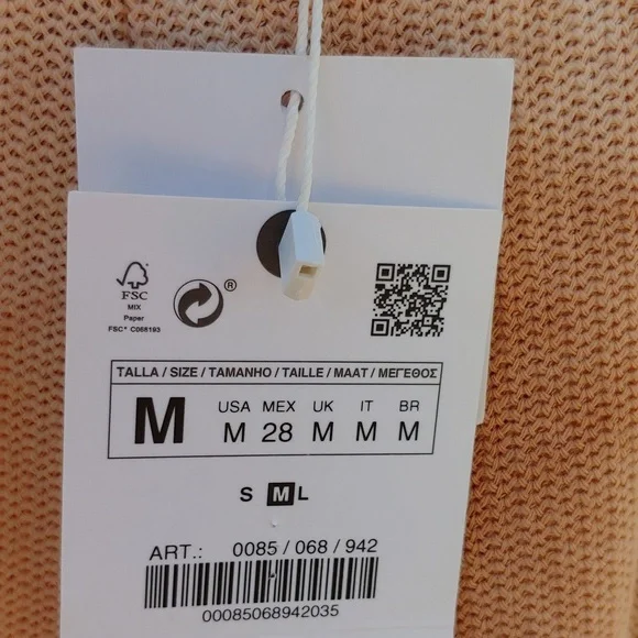 ZARA Maxi Summer Tie Dye Strap Dress Tan and Peach Women's Medium, NWT - Picture 17 of 17